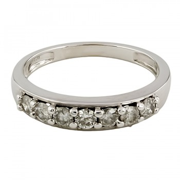 18ct white gold diamond 0.50cts half eternity Ring size N